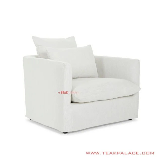 Sofa Single Minimalis Modern Mewah White Seri Friska Sofa Single Minimalis Modern Mewah White Seri Friska