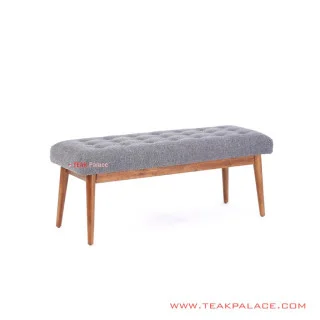 Bangku Ruang Tamu Jati Salak Brown kain Rivoli Dolphin Seri Bingo