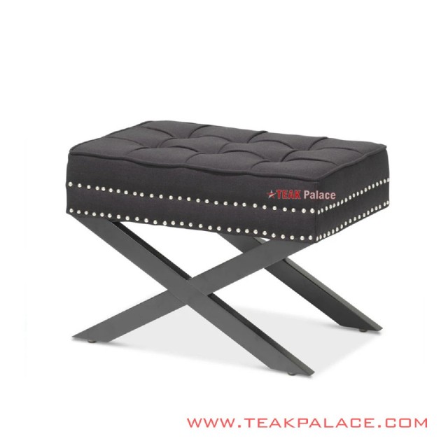 Puff Bangku Minimalis Andriana Hitam Kaki Silang Puff Bangku Minimalis Andriana Hitam Kaki Silang