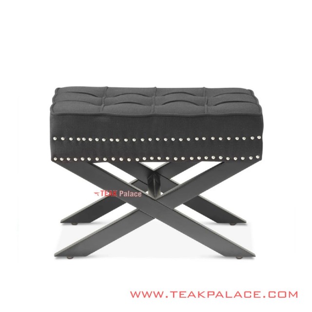 Puff Bangku Minimalis Andriana Hitam Kaki Silang Puff Bangku Minimalis Andriana Hitam Kaki Silang