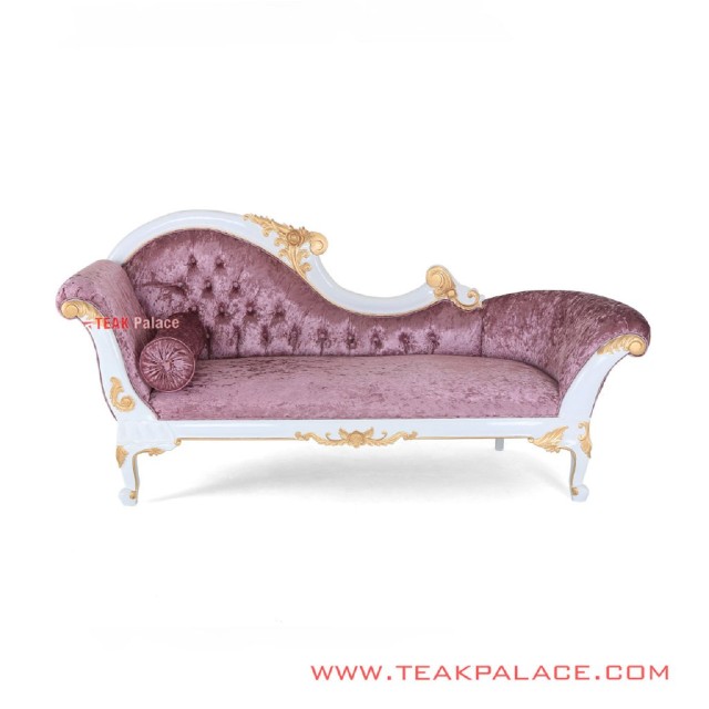 Sofa Santai Kayu Jati Ukir Warna Putih Ungu Seri Dahlia Sofa Santai Kayu Jati Ukir Warna Putih Ungu Seri Dahlia