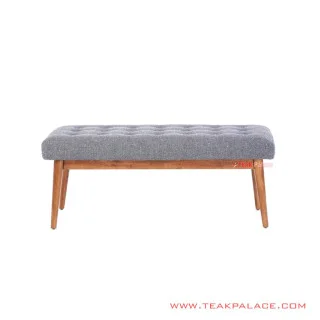 Bangku Ruang Tamu Jati Salak Brown kain Rivoli Dolphin Seri Bingo