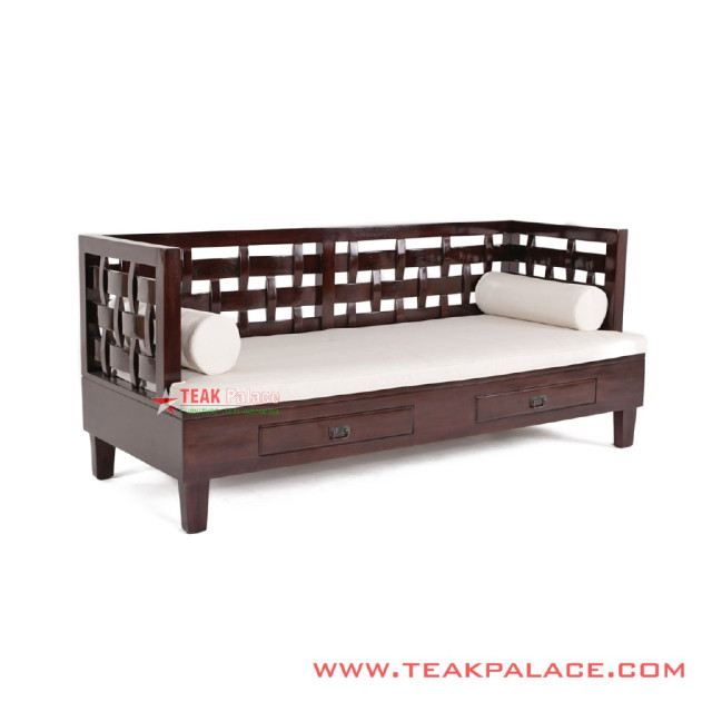 Bangku Ketupat Kayu Jati Minimalis 3 Dudukan