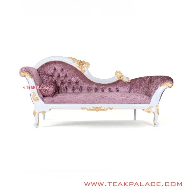 Sofa Santai Kayu Jati Ukir Warna Putih Ungu Seri Dahlia Sofa Santai Kayu Jati Ukir Warna Putih Ungu Seri Dahlia