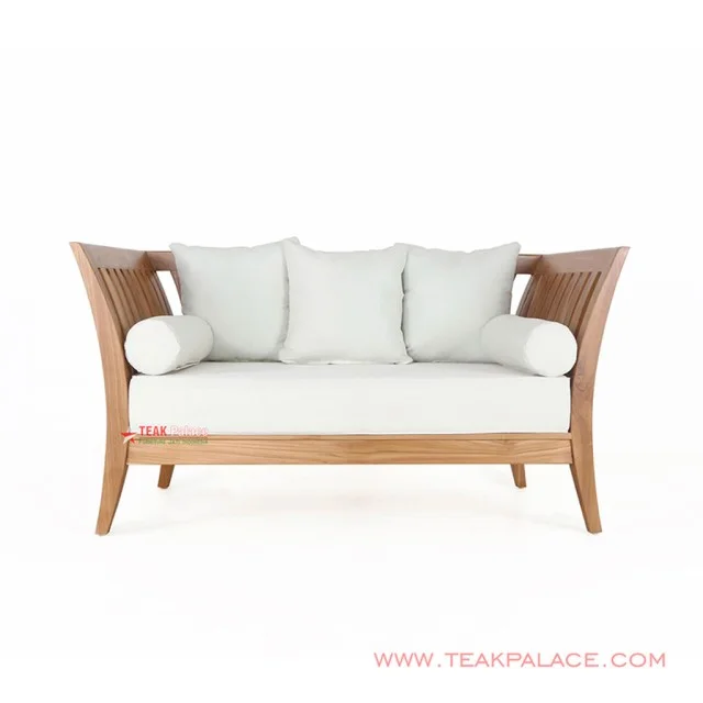 Bangku Minimalis Kayu Jati 2 Dudukan Seri Boston