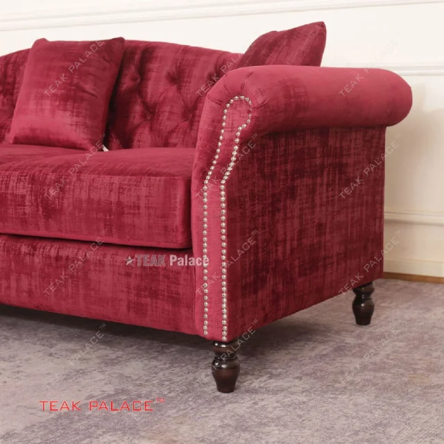 Sofa Mewah Merah Maroon Minimalis Seri Emily 3 Dudukan Sofa Mewah Merah Maroon Minimalis Seri Emily 3 Dudukan