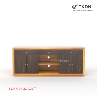 Meja TV Minimalis Modern Kayu Jati Seri Kubik TKDN Meja TV Minimalis Modern Kayu Jati Seri Kubik TKDN