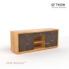 Meja TV Minimalis Modern Kayu Jati Seri Kubik TKDN