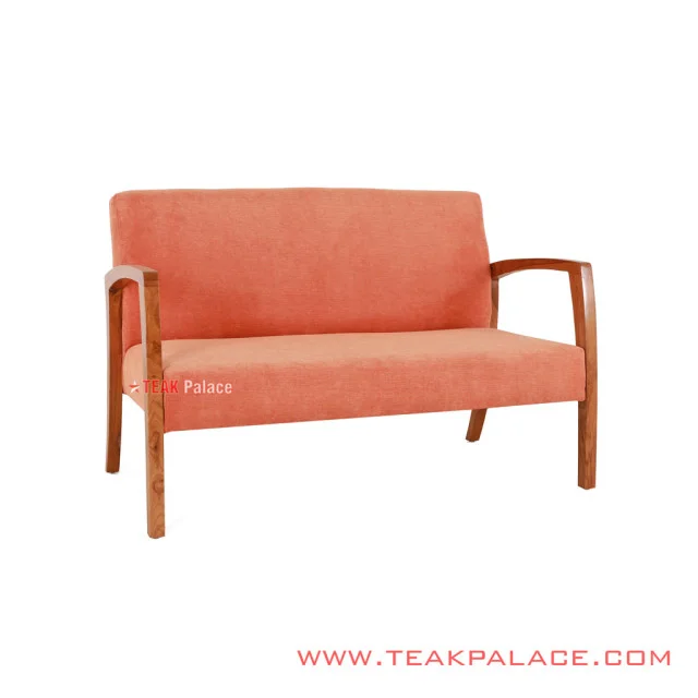 Kursi Tamu Minimalis Kayu Jati Legian 2 Seater Orange