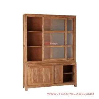Lemari Pajangan Jati Natural Sliding Seri Cirebon Lemari Pajangan Jati Natural Sliding Seri Cirebon
