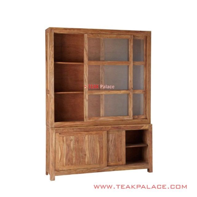 Lemari Pajangan Jati Natural Sliding Seri Cirebon Lemari Pajangan Jati Natural Sliding Seri Cirebon