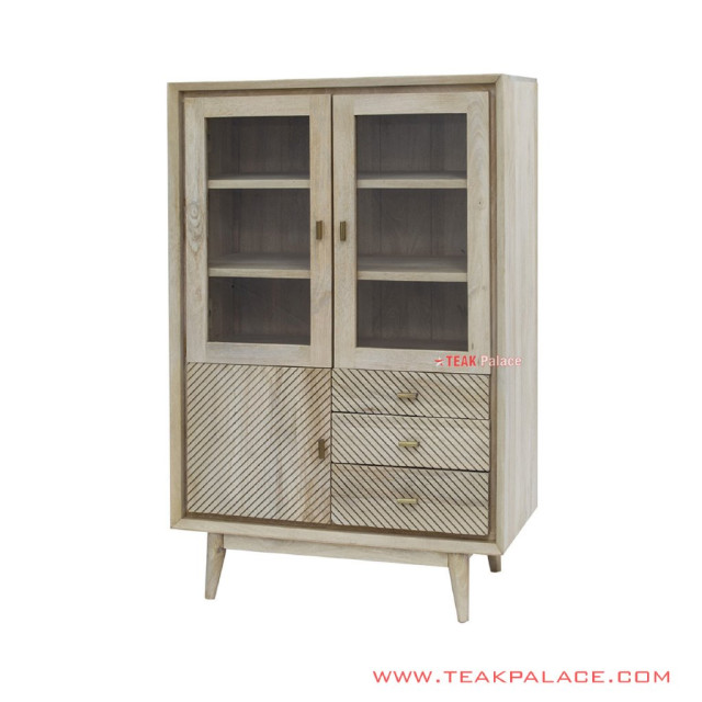 Lemari Hias Natural Marta Jati Solid Minimalis Lemari Hias Natural Marta Jati Solid Minimalis