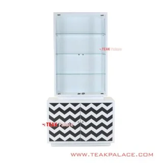 Lemari Hias Minimalis Vista Hitam Putih