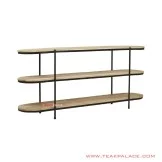 Meja Konsol Minimalis Kaki Besi Hitam Natural Harrison