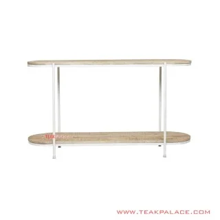 Meja Konsol Kaki Besi Natural Minimalis Seri Harrison