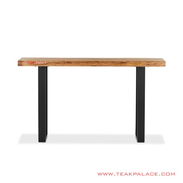 Meja Konsol Kayu Jati Melani Minimalis Kaki Besi
