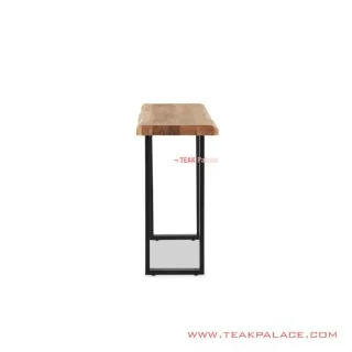 Meja Konsol Kayu Jati Melani Minimalis Kaki Besi
