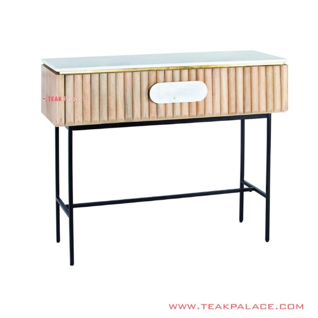 Meja Konsul Jati Solid Minimalis Ivina Kaki Besi With Marmer Meja Konsul Jati Solid Minimalis Ivina Kaki Besi With Marmer