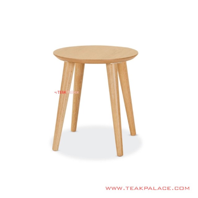 Meja Sudut Seri Ziram Bundar Kayu Natural Meja Sudut Seri Ziram Bundar Kayu Natural