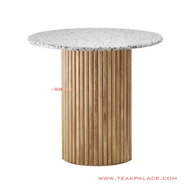 Meja Bundar Sudut Minimalis Seri Daisen Natural Meja Bundar Sudut Minimalis Seri Daisen Natural