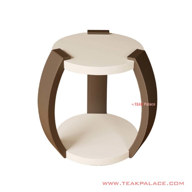 Meja Sudut Jati Duco White Oscar Brown Seri Pandora Meja Sudut Jati Duco White Oscar Brown Seri Pandora