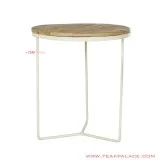 Meja Minimalis Sudut Natural Viona Kaki Besi