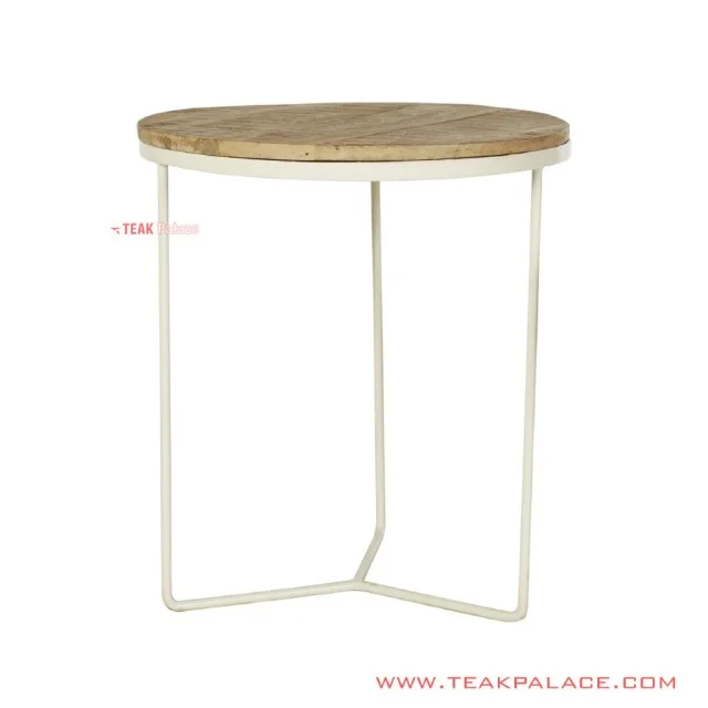 Meja Minimalis Sudut Natural Viona Kaki Besi