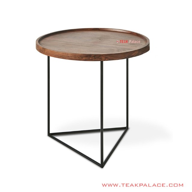 Meja Sudut Walnut Minimalis Seri Mandai