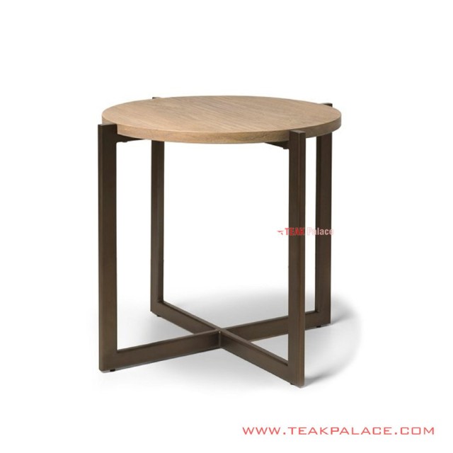 Meja Sudut Bundar Kaki Besi Hadid Minimalis Natural Meja Sudut Bundar Kaki Besi Hadid Minimalis Natural