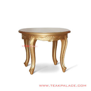 Meja Sudut Emas Minimalis Bundar Seri Victorian