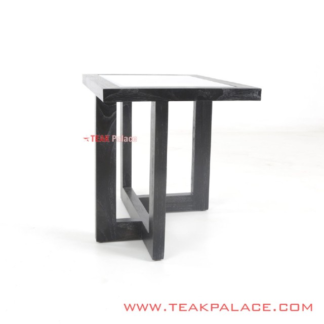 Meja Sudut Minimalis Top Kaca Oregon