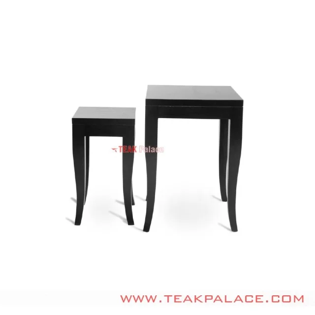 Set Meja Sudut Sena Kayu Jati Hitam