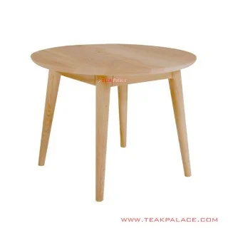 Meja Teras Bulat Kayu Jati Natural Seri Gianyar