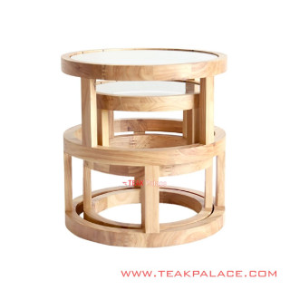 Meja Ariyo Set Minimalis Natural