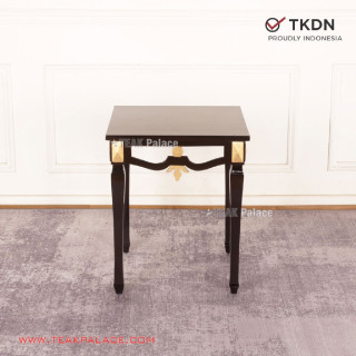 Meja Sudut Mewah Jati Hitam Emas Klasik Modern Valeri