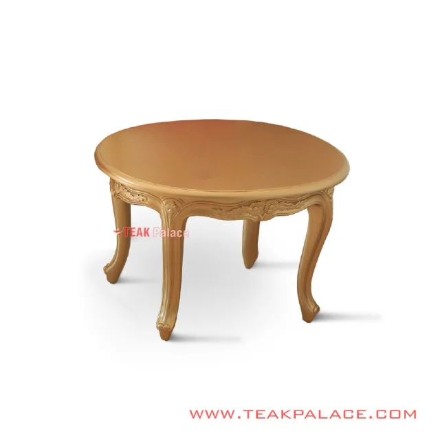 Meja Sudut Emas Minimalis Bundar Seri Victorian