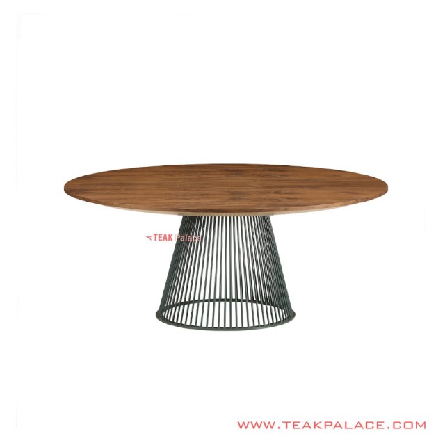 Meja Makan Bundar Jati Kaki Besi Seri Venezia Meja Makan Bundar Jati Kaki Besi Seri Venezia