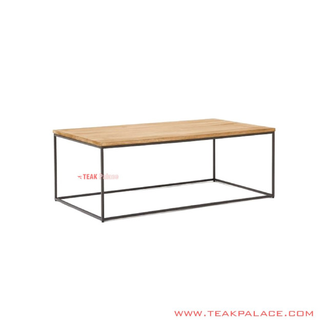Meja Tamu Aespa Rangka Besi Top Kayu Natural Meja Tamu Aespa Rangka Besi Top Kayu Natural