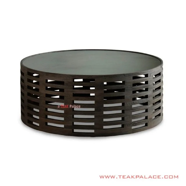 Meja Tamu Minimalis Bundar Matteo Black Walnut