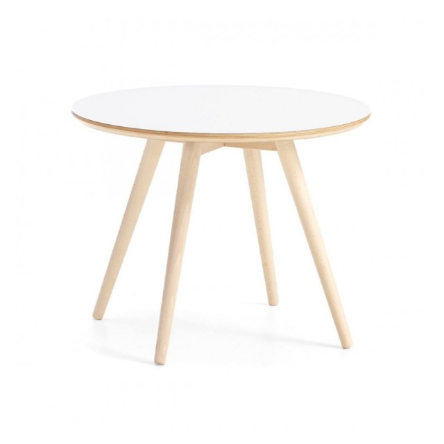 Meja Tamu Bundar Duco Putih Kaki Duco Ivory Seri Touya