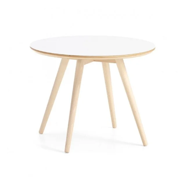 Meja Tamu Bundar Duco Putih Kaki Duco Ivory Seri Touya