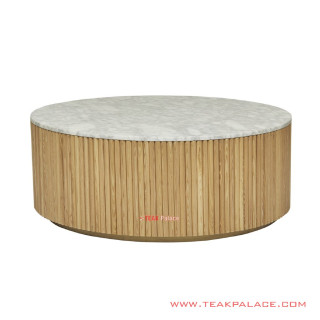 Meja Tamu Bundar Jati Natural Top Marmer Ivina Meja Tamu Bundar Jati Natural Top Marmer Ivina