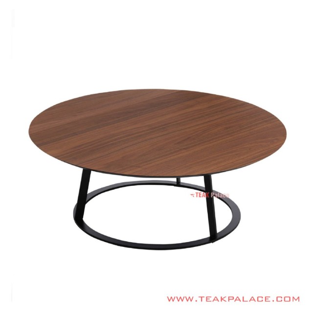 Meja Tamu Bundar Seri Giulia Jati Salak Brown