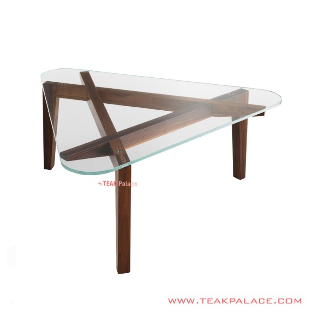 Meja Tamu Daun Kaca Seri Horma Salak Brown