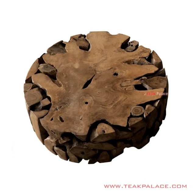 Meja Unik Kayu Jati Franco Minimalis Bundar