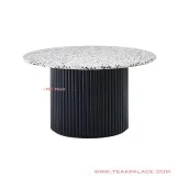 Meja Tamu Marmer Bundar Minimalis Seri Daisen Warna Hitam