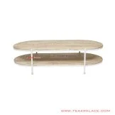 Meja Tamu Harrison Natural Minimalis Kaki Besi