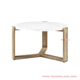 Meja Tamu Marmer Bundar 3 Kaki Minimalis Seri Terazo Meja Tamu Marmer Bundar 3 Kaki Minimalis Seri Terazo