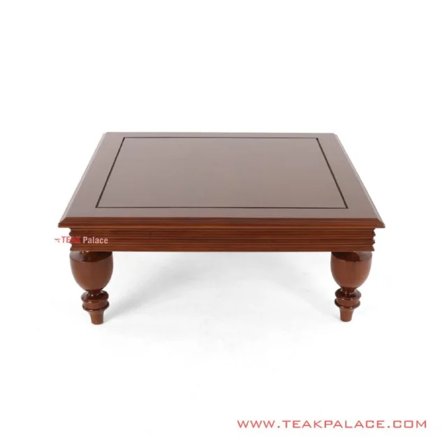 Meja Tamu Franklin Kayu Jati Kaki Bubut Minimalis