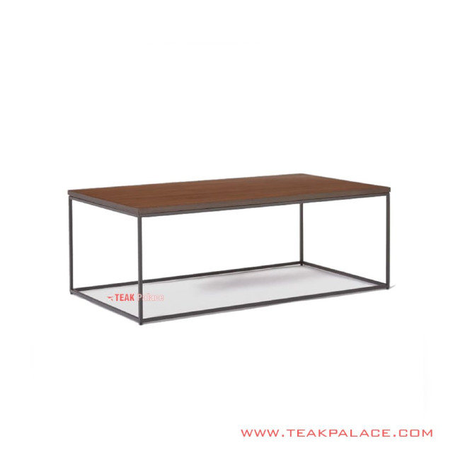 Meja Tamu Minimalis Modern Rangka Besi Top Daun Kayu Jati Salak Brown Tua Seri Aespa Meja Tamu Minimalis Modern Rangka Besi Top Daun Kayu Jati Salak Brown Tua Seri Aespa